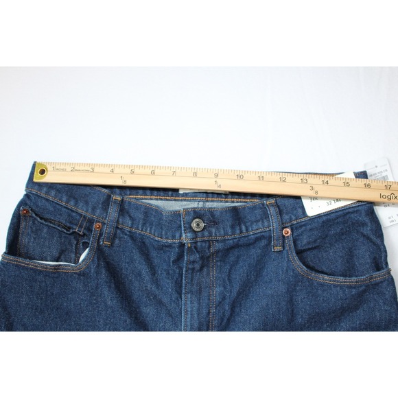 Abercrombie The 90's Straight Ultra High Rise Jeans Dark With Cuff Sz 32 14s New - Picture 3 of 8